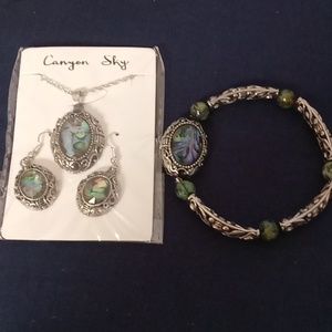 Canyon sky abalone jewelry set